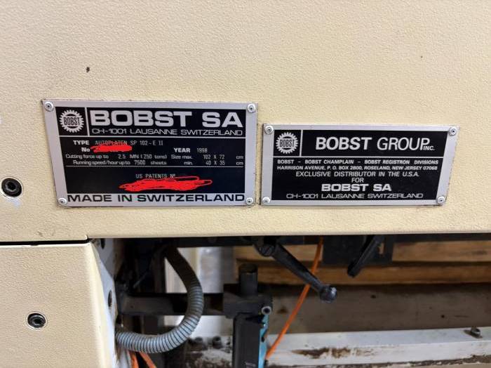 1998 Bobst SP 102 E II Automatic Die Cutting Machine Pic 8