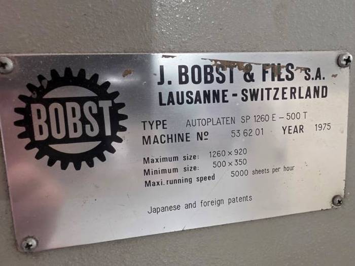 Bobst Autoplaten SP 1260 E – 500 T Pic 16