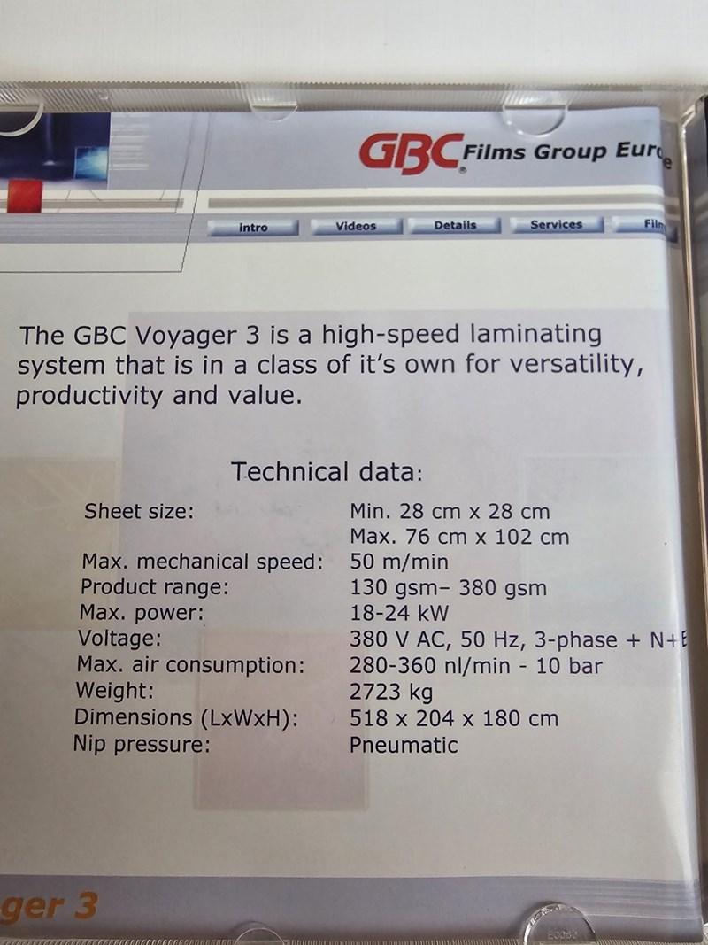 GBC Voyager 3 Laminating 70x100 Pic 6