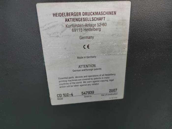 Heidelberg CD 102-4 Pic 8