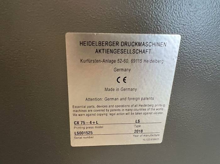 Heidelberg CX 75-4 L 2018 Pic 6