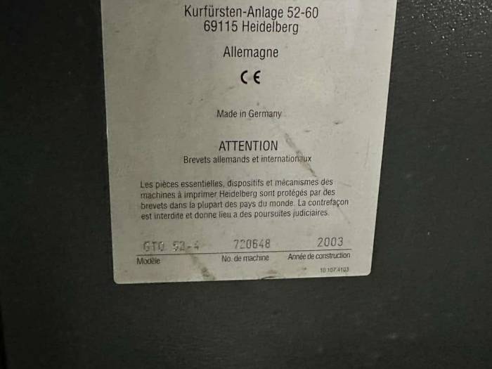 Heidelberg GTO 52-4 Pic 4