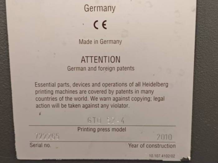 Heidelberg GTO 52-4 Pic 4