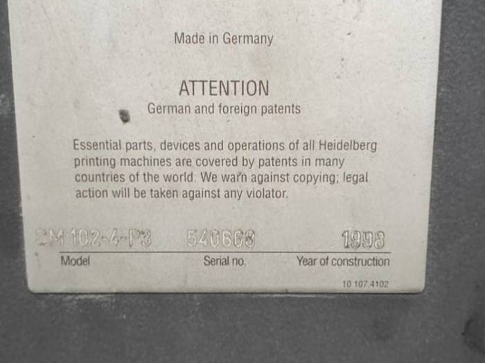 Heidelberg SM 102-4 P Pic 3