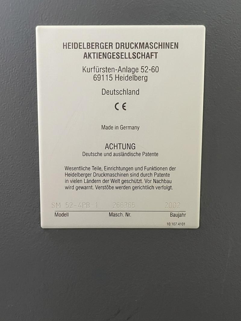 Heidelberg SM 52-4 P3 LX Pic 6