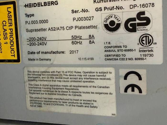 Heidelberg Suprasetter A75 - CTP Machine Pic 8