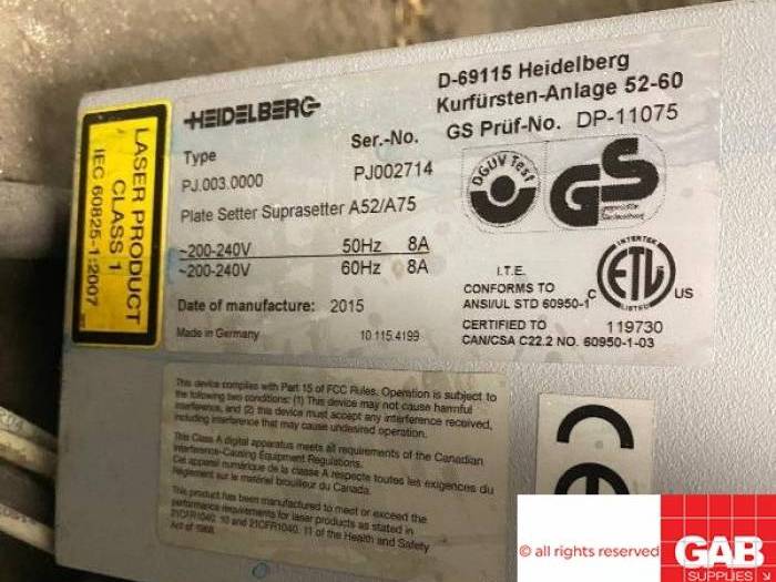 Heidelberg Suprasetter A 75 Thermal CTP Machine Pic 9