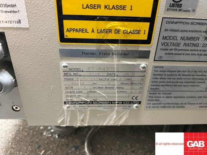 Screen PT-R 4300 S - 4 up thermal CTP with plate proce Pic 11